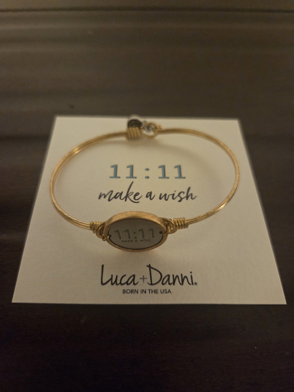 Luca + Danni 11:11 Make a Wish Gold Bangle Bracelet